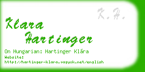 klara hartinger business card